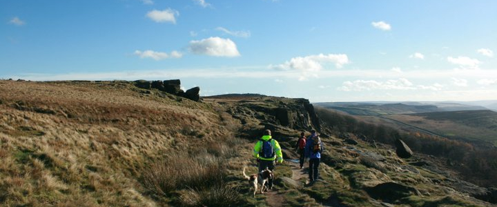 Walking along Stanage Edge