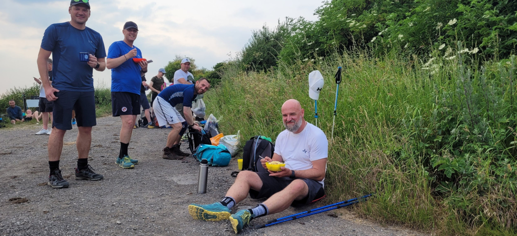 100K in a day refuel walkers taking on food during charity challenge event