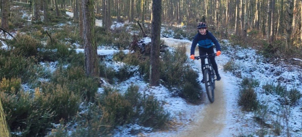 Patrick Legon mountain biking the trails at Ringinglow near Sheffield
