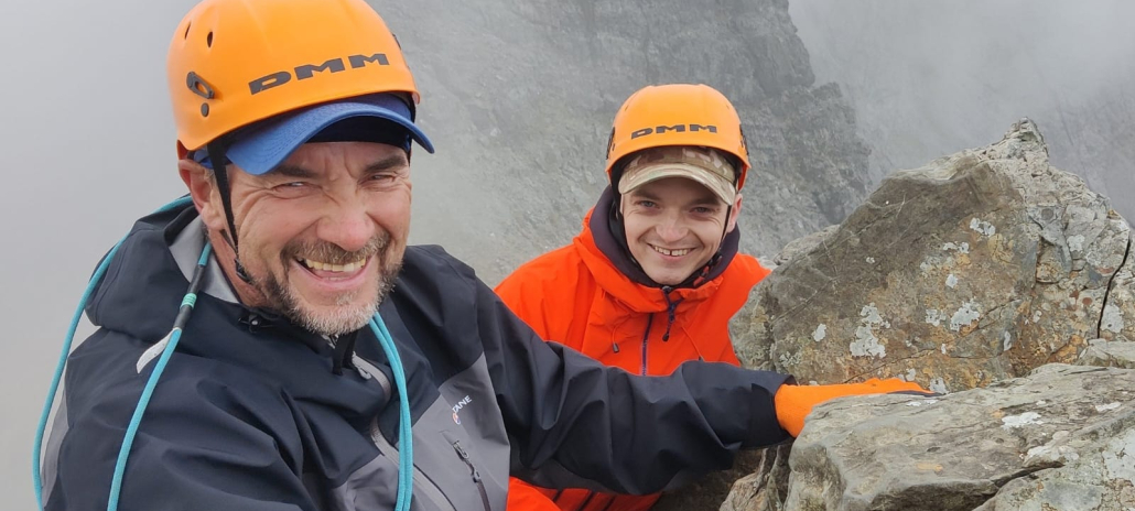 Enjoying the Cuillin Ridge Image shows two climbers enjoying the Cuillin Ridge on the Isle of Skye