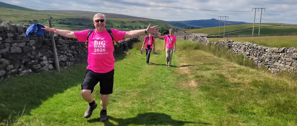 Image showing a walker on a sponsored walk and challenge event in the Peak District, organised by Will4Adventure